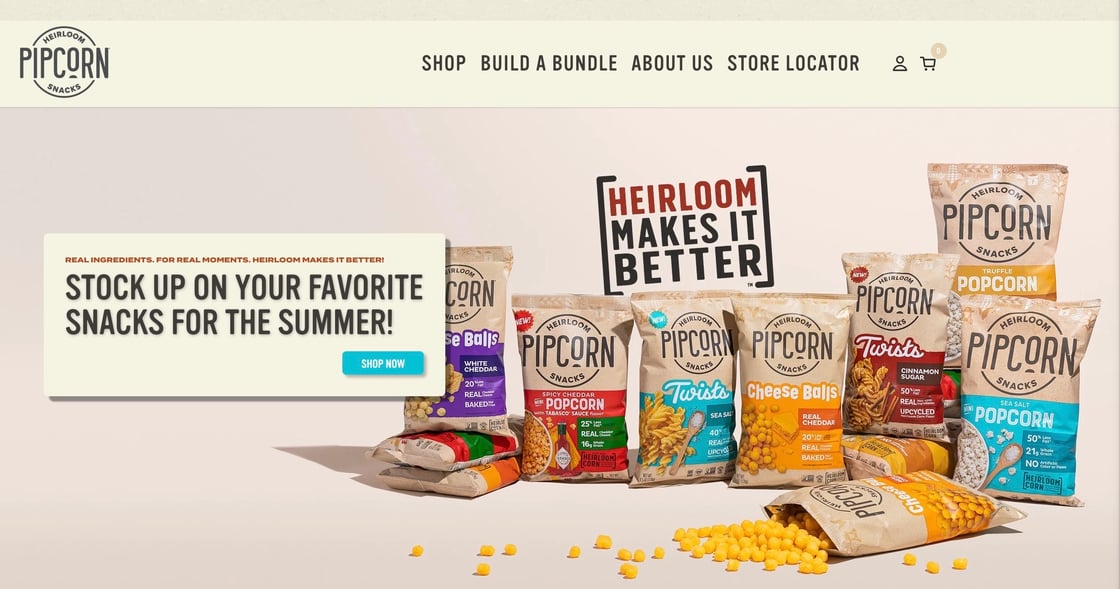 Pipcorn shows off their product offering. 